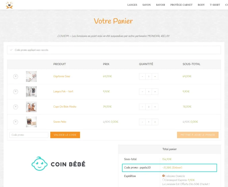 Code promo Papate : -20% sur le panier