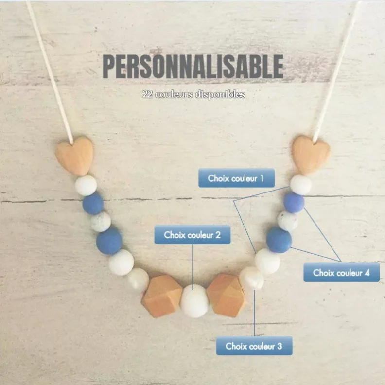 Collier de portage personnalisé Le Monde d'Anna et Matteo double coeur