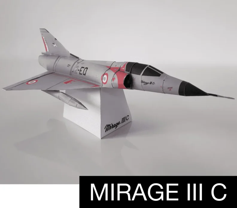 Origami Dassault Aviation : papercraft avion en papier Mirage III C