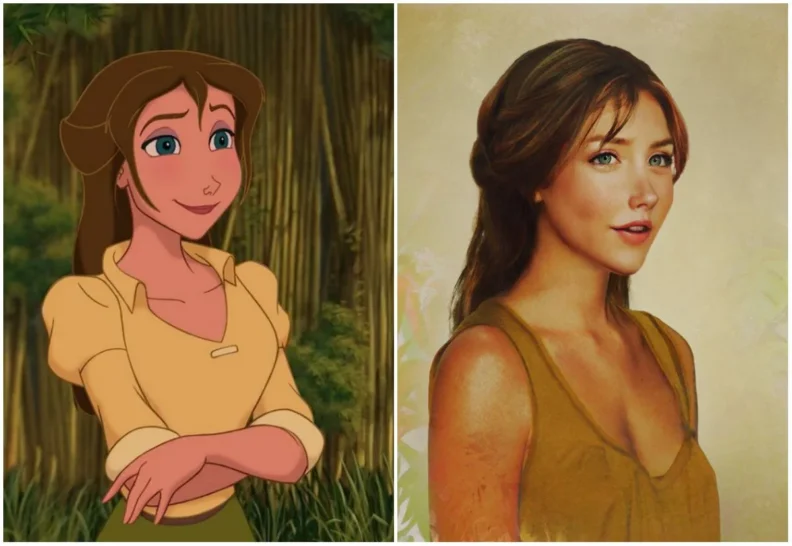 Les princes et princesses Disney dans la vraie vie par Jirka Vinse Jonatan Väätäinen : Jane dans Tarzan