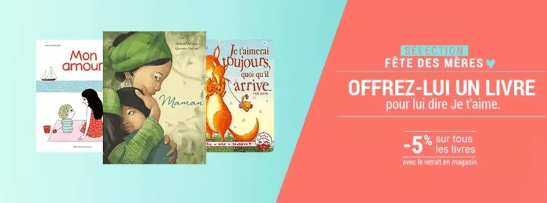 Fête des mères via Culture d'E. Leclerc : livre