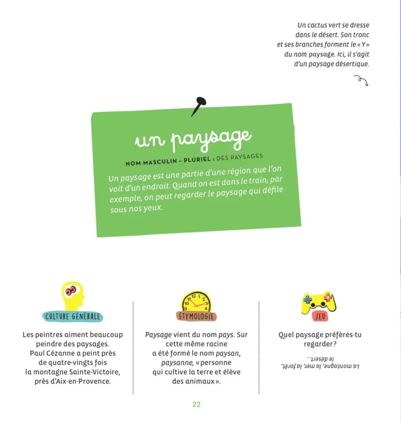 Un petit dessin vaut mieux qu'une grande leçon de Sandrine Campese : l'explication de l’orthographe du mot Paysage
